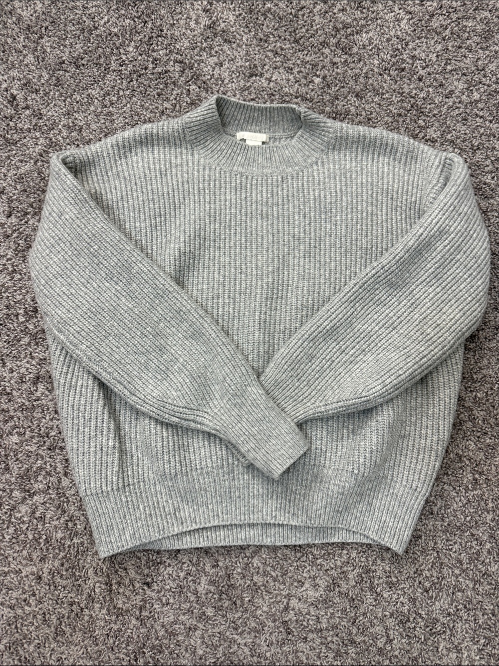 H&M Women’s Ribbed Crewneck Sweater - Light Gray